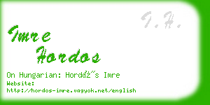 imre hordos business card